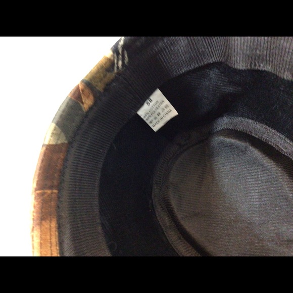 Mens 58 Black and Brown Camouflage Fedora Hat 22” circumference - Picture 6 of 8